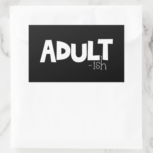 大人っぽいブラック&ホワイトおもしろい引用文ことわざ 長方形シール (バッグ)