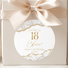 大人っぽいホワイトゴールド+アゲートの18歳の誕生日パーティー ラウンドシール