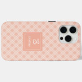 大人っぽいライトコーラルiPhoneケース　ミニマルなイニシャルデザイン Case-Mate iPhoneケース (裏面 (横))