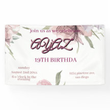大人っぽい可愛いピンクの花柄の18歳の誕生日