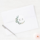 大人っぽい水彩ユーカリの結婚式の封筒シール ラウンドシール (封筒)