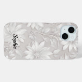 大人っぽい花柄のナチュラルホワイトエレガント Case-Mate iPhoneケース (裏面 (横))