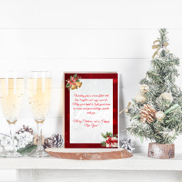 大人っぽい赤とシルバーのクリスマスグリーティングカード シーズンカード