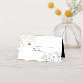 大人っぽい黒とゴールドの結婚式席次カード プレイスカード (正面)