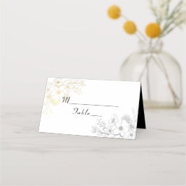 大人っぽい黒とゴールドの結婚式席次カード プレイスカード