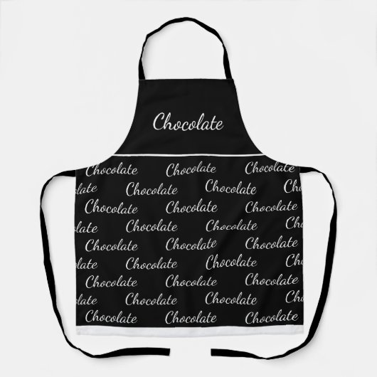 大人っぽい黒と白のチョコレートスタッフユニフォーム エプロン (正面)