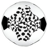 大人っぽい黒と白のモダンなプリント サッカーボール (回転)