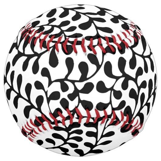 大人っぽい黒と白のモダンなプリント ソフトボール (正面)