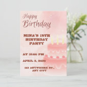 大人っぽい18歳の誕生日招待状 女子 招待状 (スタンド正面)