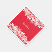 大人っぽい 赤 白 花 名前 パーティー スタンダードランチョンナプキン (角)