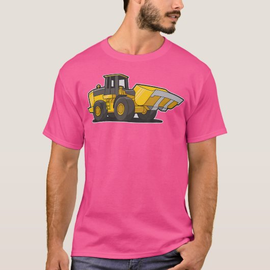 大人と大人向けの建設用フロントローダートラクター Tシャツ (正面)