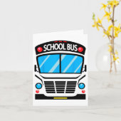 大人と子供のスクールバスの衣装ハロウィーン カード (黄色い花)