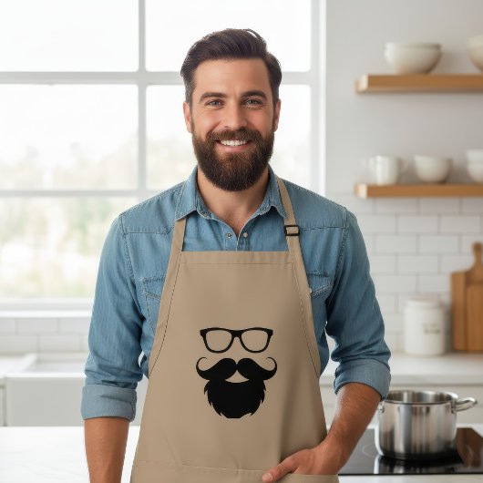 大人になったおもしろひげ男 スタンダードエプロン