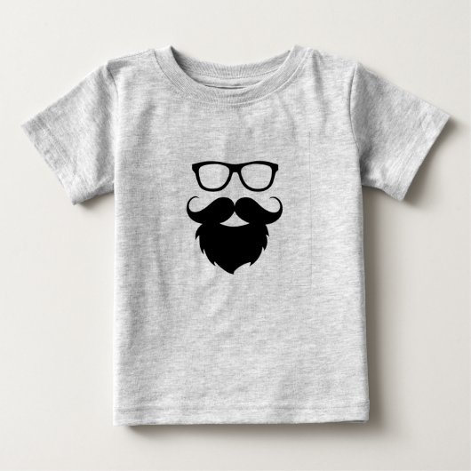 大人になったおもしろひげ男 ベビーTシャツ (正面)