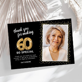 大人になってもう60歳の誕生日フォト サンキューカード