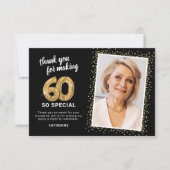 大人になってもう60歳の誕生日フォト サンキューカード (正面)