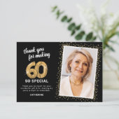 大人になってもう60歳の誕生日フォト サンキューカード (スタンド正面)