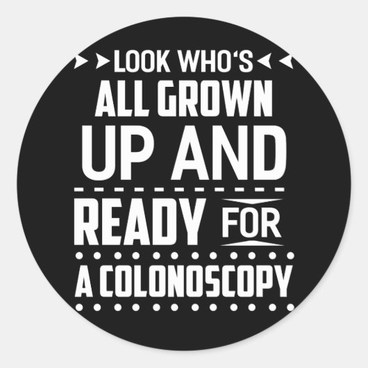 大人になって大腸内視鏡検査を受ける準備が整った人を探す ラウンドシール (正面)