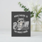 大人になるのが悪おもしろい化のラクーン 案内ポストカード (スタンド正面)