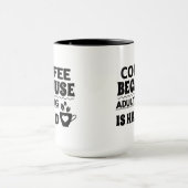 大人になるのが難しいからコーヒーを飲む モノクロ マグカップ (中央)
