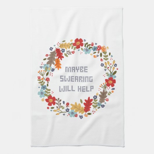 大人のおもしろいユーモア感謝不敬なホリデイ キッチンタオル (縦)