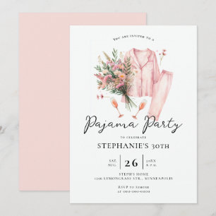 大人のお泊りパーティー ワイルドフラワー 30歳の誕生日 招待状