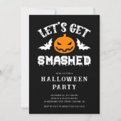 大人のためのハロウィンパーティー招待状 レッツ ゲット スマッシュ 招待状 (正面)