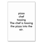 大人のためのピザ読のフラッシュカードを投げるシェフ テーブルナンバー (裏面)