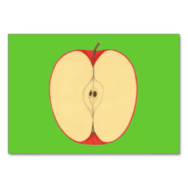 大人のための半分の読リンゴのフラッシュカードをスライス テーブルナンバー