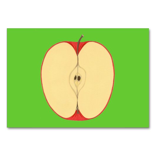 大人のための半分の読リンゴのフラッシュカードをスライス テーブルナンバー (正面)