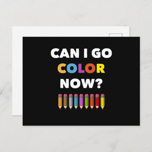 大人のための着色の本デザイン私は色No行くことができる ポストカード (正面/裏面)