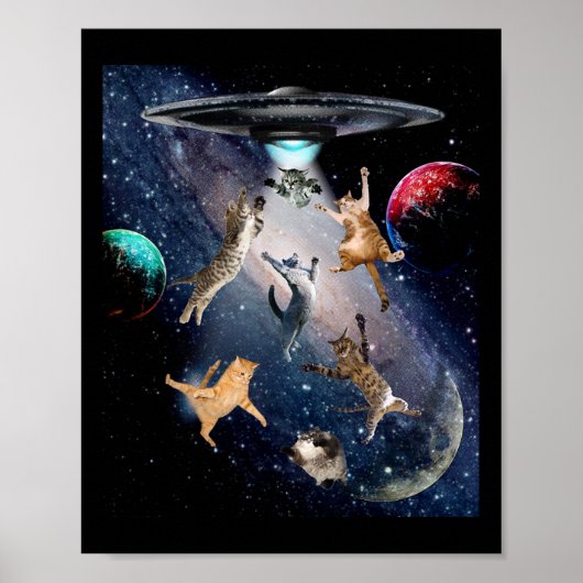大人のためのUfo猫銀河系猫かわいい猫好き ポスター (正面)