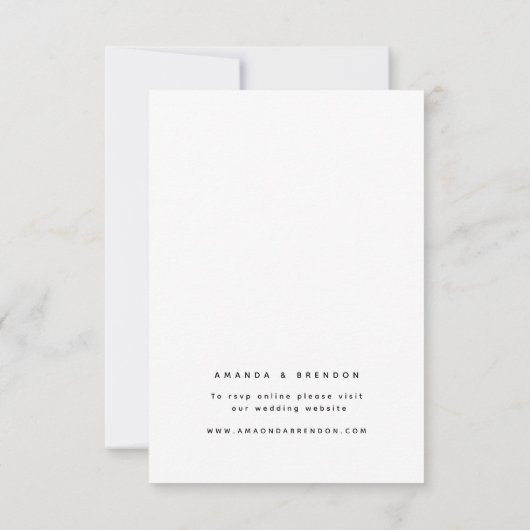 大人のみモダン書道結婚式RSVPカード 出欠カード (裏面)