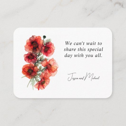 大人のみ結婚の緋色の花弁セレナーデ エンクロージャーカード (裏面)