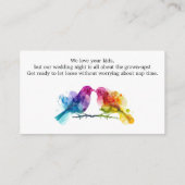 大人のみLGBTQ+レインボーロブバード エンクロージャーカード (裏面)