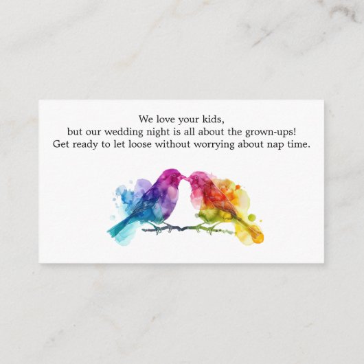 大人のみLGBTQ+レインボーロブバード エンクロージャーカード (裏面)