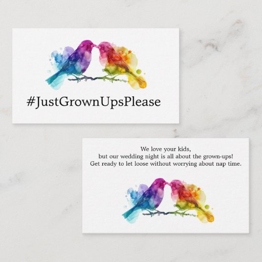 大人のみLGBTQ+レインボーロブバード エンクロージャーカード (正面/裏面)