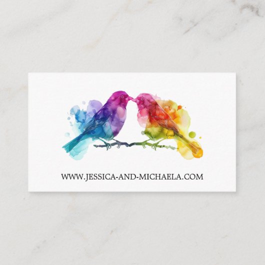 大人のみLGBTQ+レインボーロブバード エンクロージャーカード (裏面)