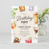 大人のアルコール飲料 誕生日パーティー 招待状 (スタンド正面)