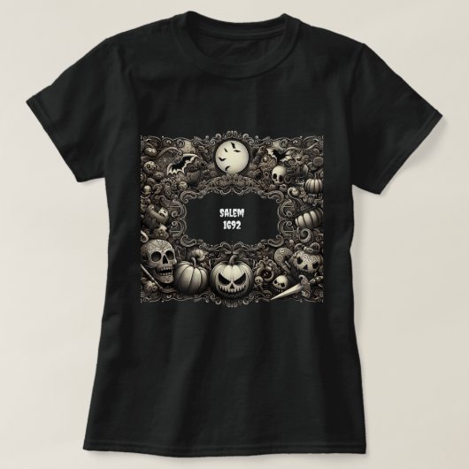 大人のイメージハロウィーンサレム Tシャツ (デザイン正面)