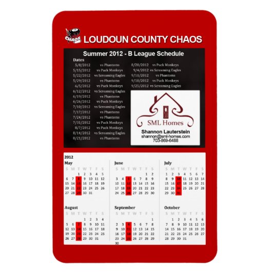 大人のカオス – Summer 2012 B Leagueスケジュールマグネット マグネット (縦)