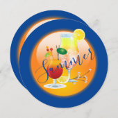 大人のカクテル夏の熱帯ハワイパーティー 招待状 (正面/裏面)