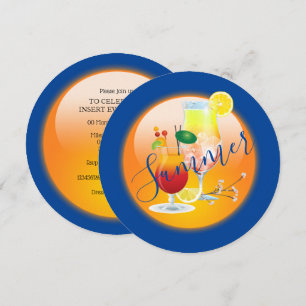 大人のカクテル夏の熱帯ハワイパーティー 招待状