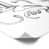 大人のカラーリングポスター「I love Hummingbirds Art」 ポスター (角)