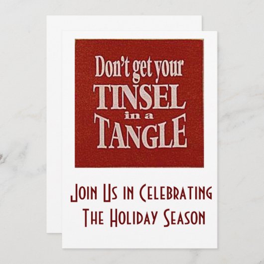 大人のクリスマスパーティの招待状=ユーモアとおもしろい 招待状 (正面/裏面)