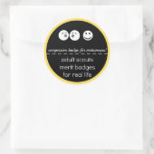 大人のスカウトのメリットのバッジ：圧縮 ラウンドシール (バッグ)