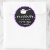 大人のスカウトメリットのバッジ:お前は料理した! ラウンドシール (バッグ)