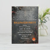 大人のダークグレーのハロウィン詩 招待状 (スタンド正面)