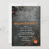 大人のダークグレーのハロウィーン詩 招待状 (正面)