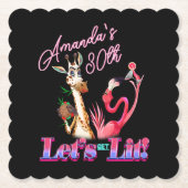 大人のネオンカクテルを誕生日 ペーパーコースター (正面)